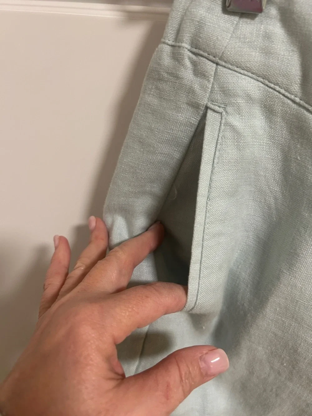 Banana Republic Blue Linen Straight-Leg Trousers NWOT XSP